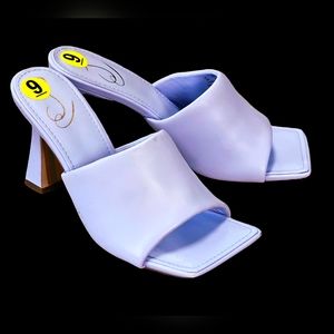Sam Edelman Women's Carmen Leather Slide Flared Heel, Size 9, Lilac, NWT